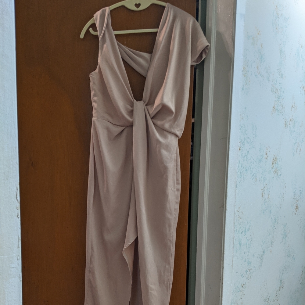 Asymmetrical blush formal dress